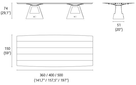 Прямоугольный обеденный стол из алюминия и бетона BD Barcelona Aluminium ARCH-00127398 - Вид №7