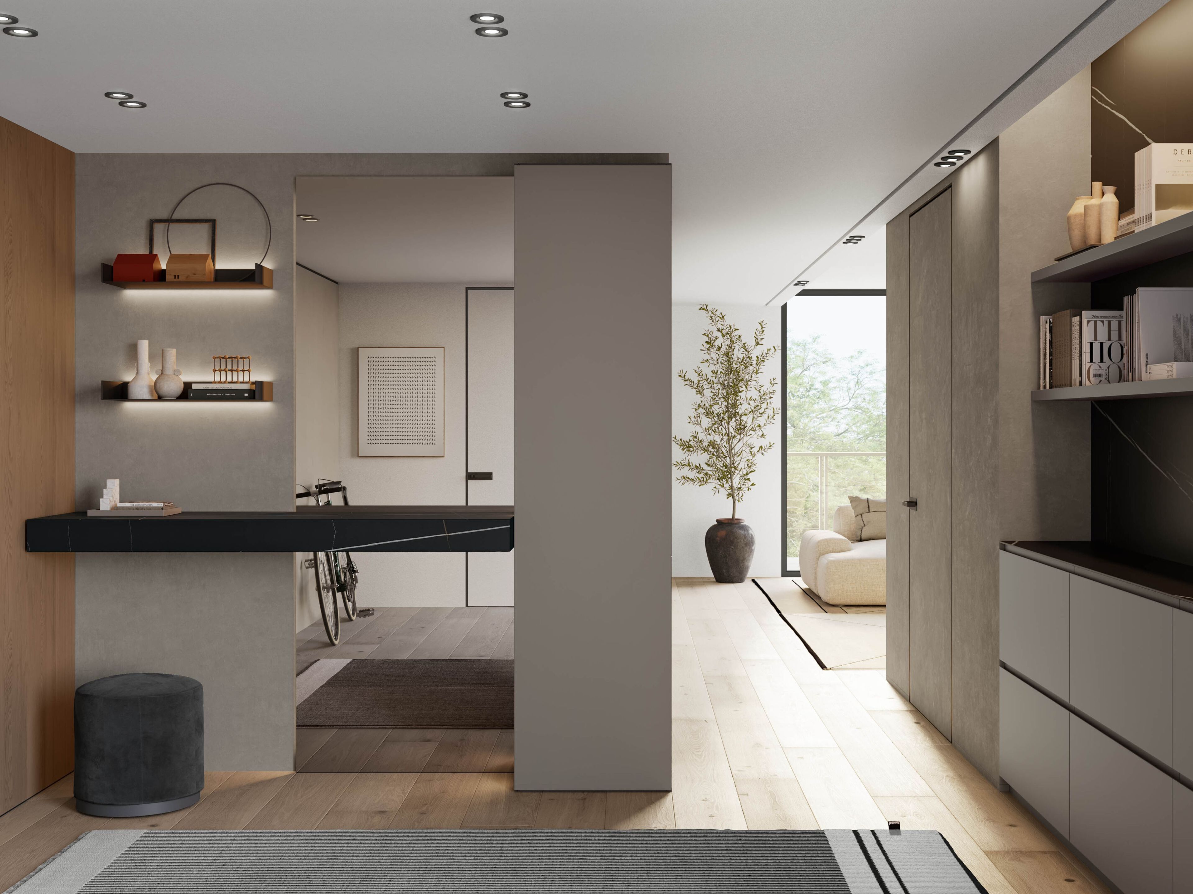 Прихожая мебель с зеркалом Birex GOLA UP COMP.6 ARCH-00103646