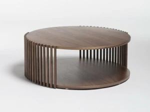 Medulum Низкий круглый журнальный столик из ореха Palafitte Pal.30 / pal.40