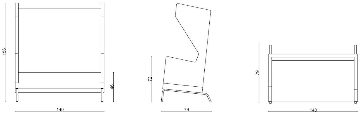 Ferrante Стул Wing из ткани с высокой спинкой Heard sun-id-1414266 - Вид №4