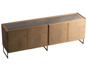 Шкаф из шпона и бетона с распашными дверями