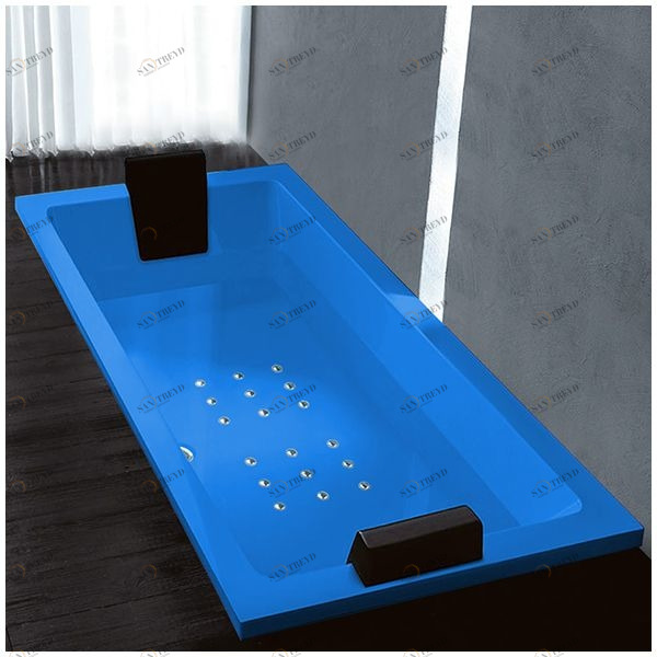 Ванна Gruppo treesse Quadra 199 V073C-SX-G голубая с аэромассажем прямоугольная встроенная левая STAV073CSXG