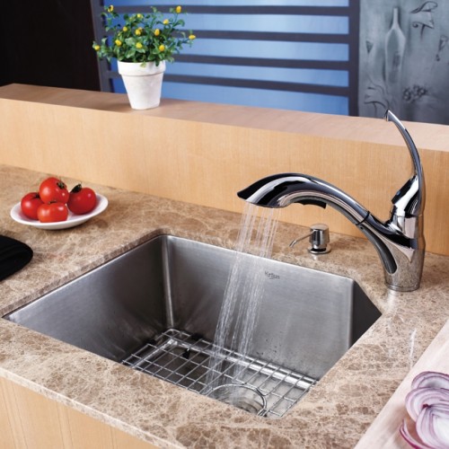 KHU121-23-KPF2210ORB-KSD30ORB Накладная раковина на столешницу  прямоугольная Krausru  - Вид №8