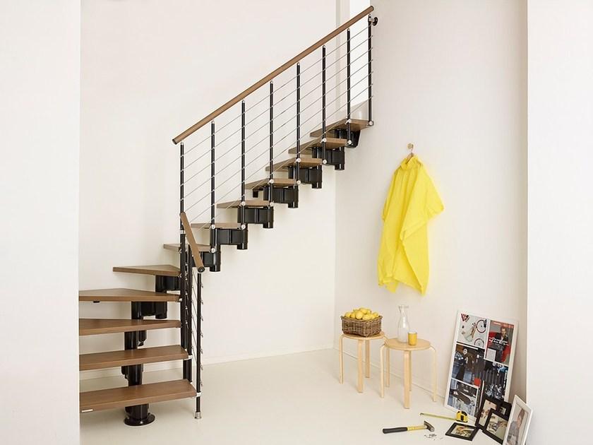 Fontanot Г-образная открытая лестница из стали и дерева Pixima sun-id-1384180 - Вид №1