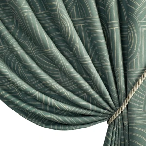 Штора на ленте Римини 160x260 см цвет зеленый