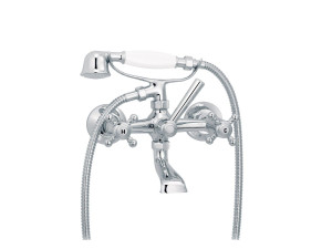 Настенный смеситель для ванны с 2 отверстиями и ручным душем