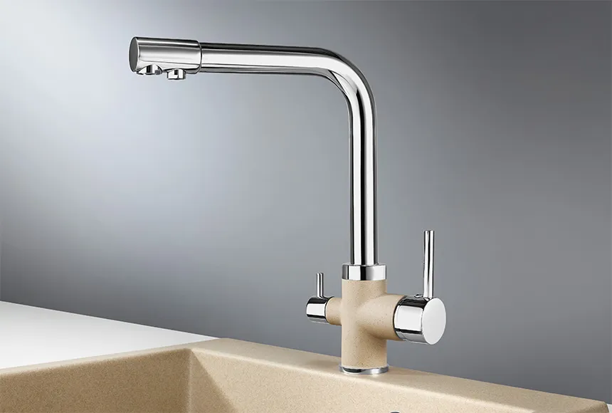 3015, XРОМ/ПЕСОК, СМЕСИТЕЛЬ КУХОННЫЙ GRANULA 3015-ST172