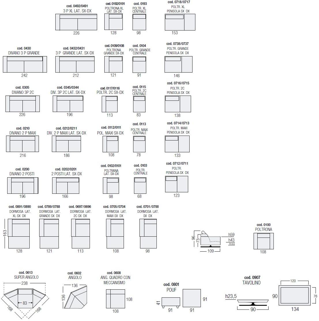 Egoitaliano 3-х местный модульный кожаный диван с шезлонгом Gloria sun-id-1476203 - Вид №1
