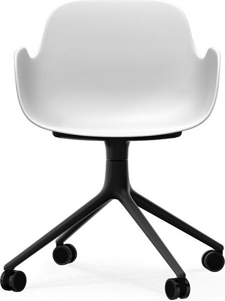 604979 Кресло Swivel 4W Черный Алюминий / Белый Normann Copenhagen Form - Вид №1