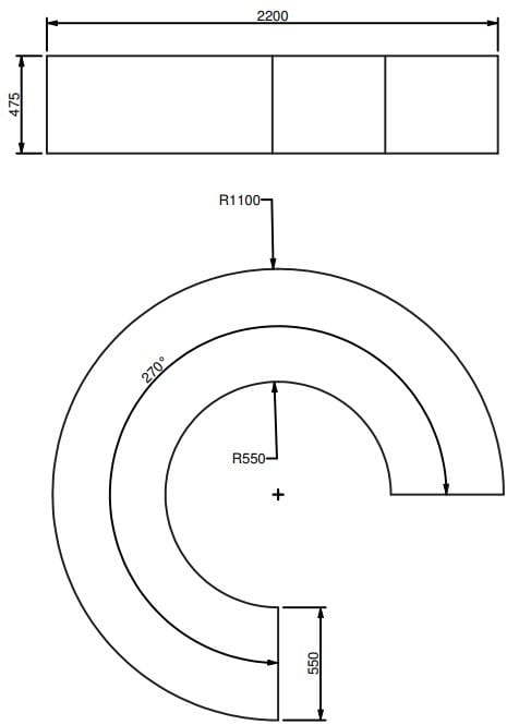Модульная изогнутая скамья из пены QM Quinze & Milan ARCH-00132491 - Вид №1