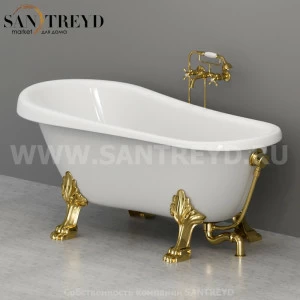 105591 Ванна с ножками и внешней системой слива-перелива 170 см цвет Белая глазурь Kerasan RETRO Италия