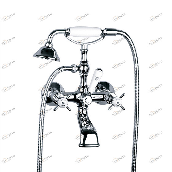 Смеситель для ванны с душевым гарнитуром ½“, настенный монтаж JOERGER Serie 1909 629.20.100.000