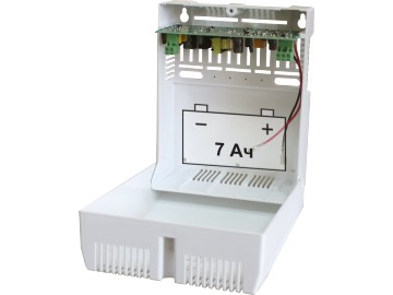 SKAT-1200B power supply 12v, 2a plastic housing for 1x7ah battery, ss tr pb Бастион  - Вид №1