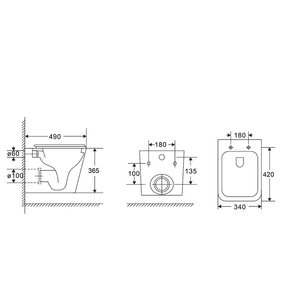 Подвесной унитаз Moneron Tornado безободковый с сиденьем микролифт черный Santreyd STLM-2152100 - Вид №10