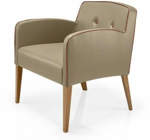 JMS Стеганое кожаное кресло с подлокотниками Tisha M725