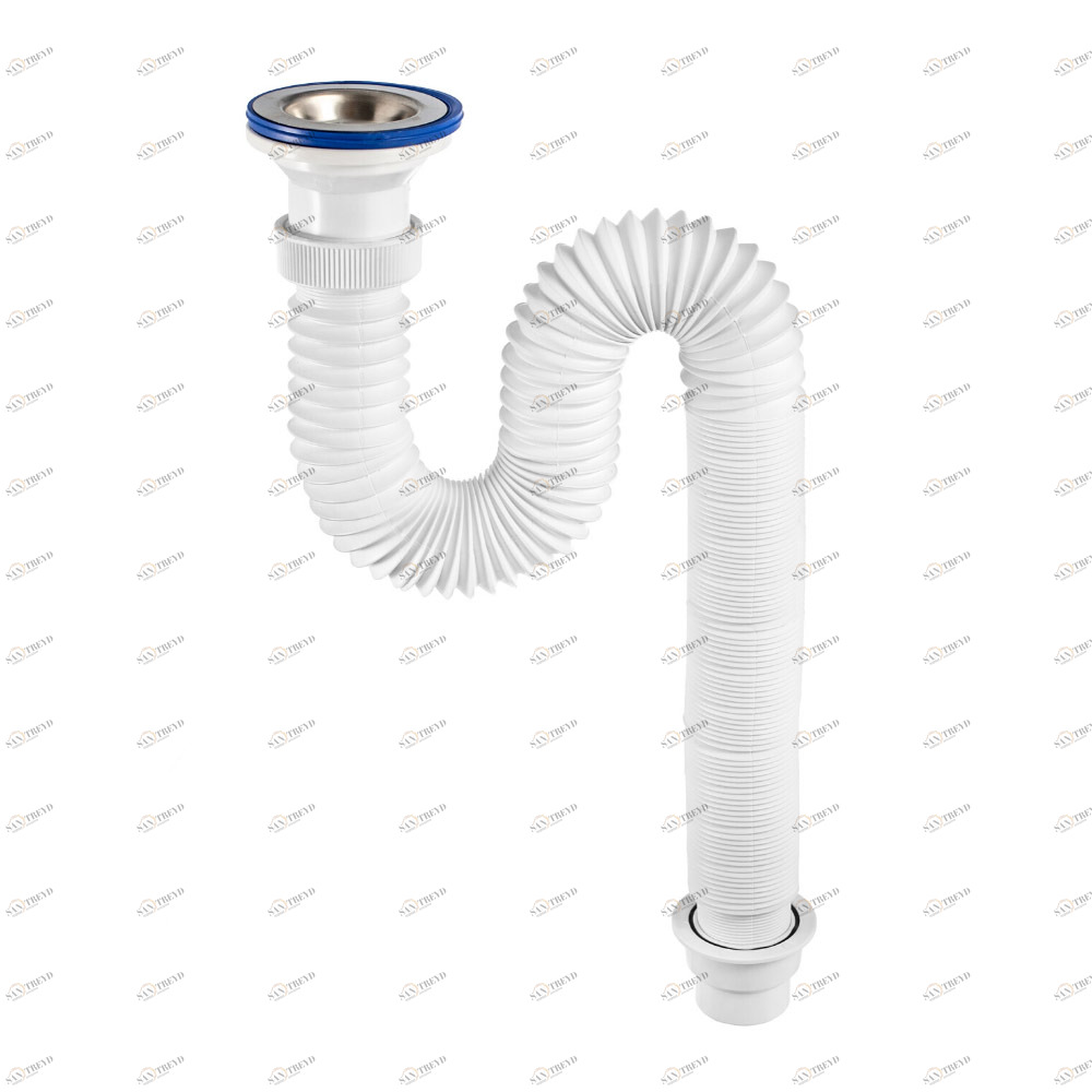 Сифон гофрированный "Элит" (30980631) с нерж.чаш. д.70мм, 900мм (1 1/2"-д.40/50) 30980631 Santreyd 