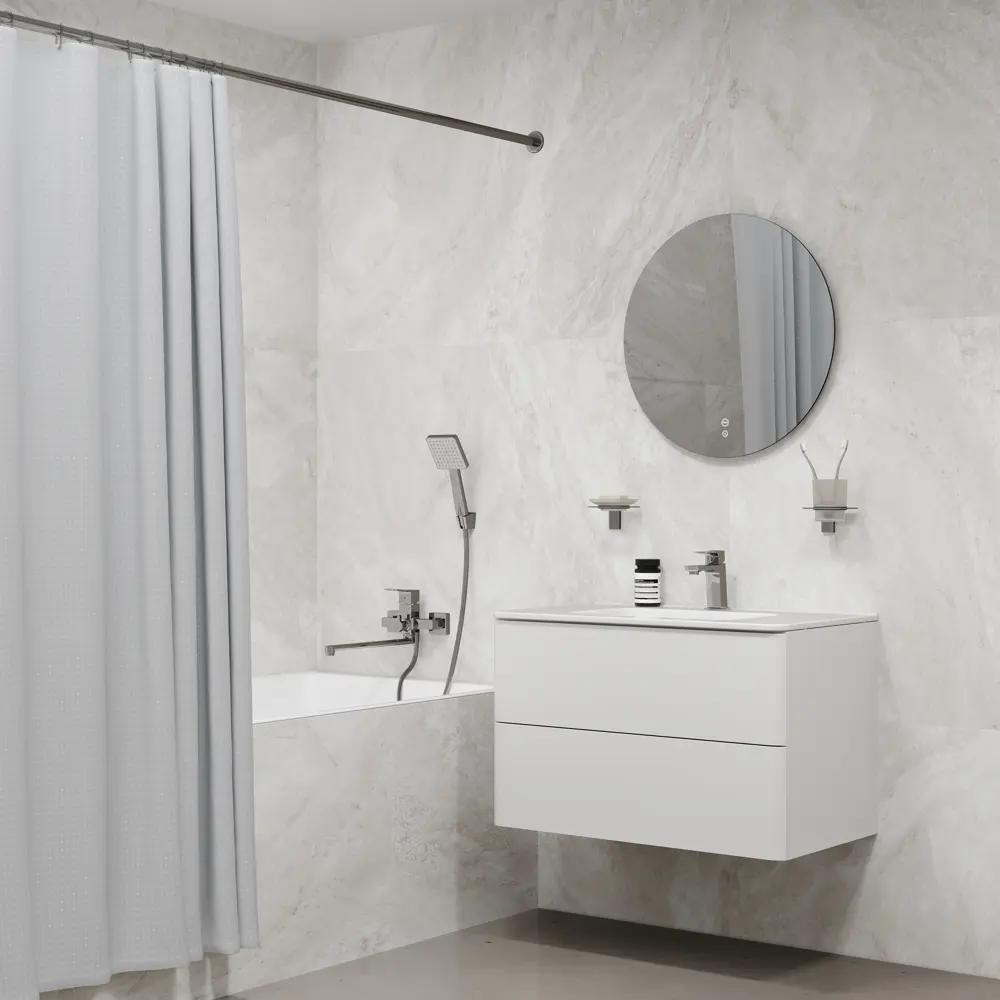 89398609 Смеситель для ванны Iddis BRESB00i10 однорычажный с лейкой и шлангом цвет хром STLM-1577823 - Вид №4