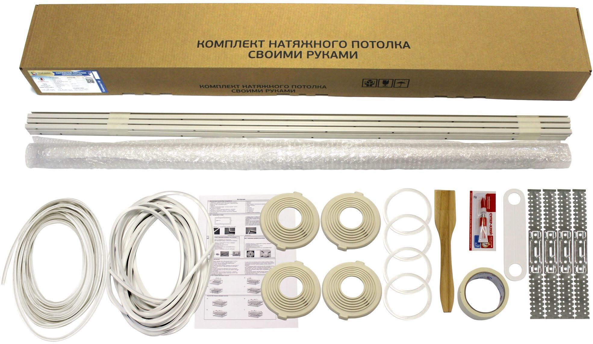 81971954 Комплект натяжного потолка «Своими руками» №2 белый матовый 1.8x1.4 м STLM-0016135 ПЯТЫЙ ЭЛЕМЕНТ