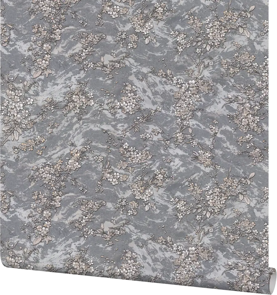 Обои флизелиновые Palitra Planet Lili темно-серые с текстурным рельефом 89373827