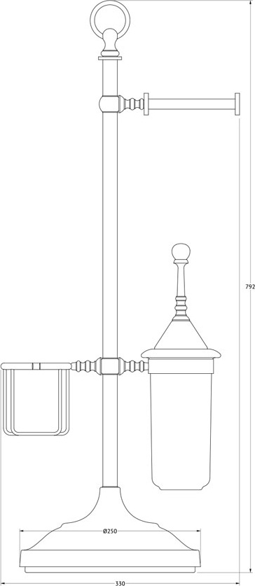 STI 534 Стойка с 3-мя аксессуарами для туалета 80 cm 3SC STILMAR ANTIQUE BRONZE Treesseci 3SC - Вид №1