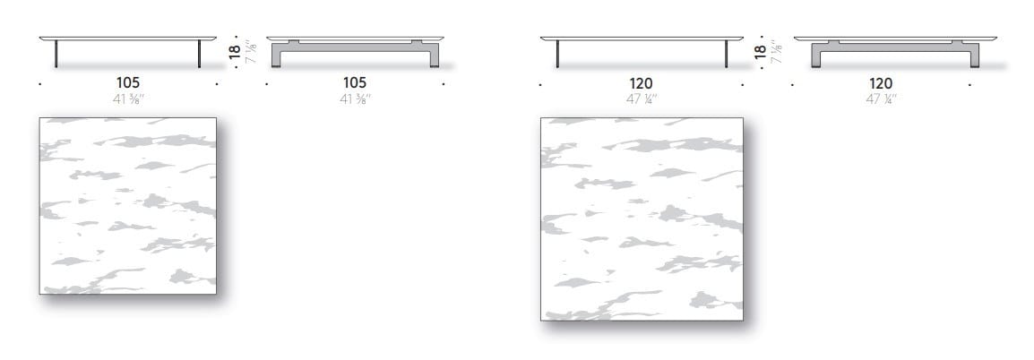 Квадратный мраморный журнальный столик DE PADOVA Flying landscape ARCH-00025017 - Вид №2