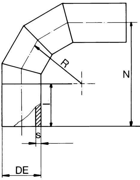 SANIT 613568 Сегмент 90 ° изгиб, ПЭ 100, 17 СДР, длинные  - Вид №1