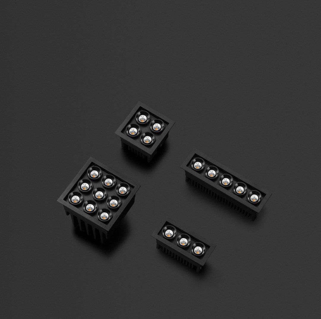 Несколько алюминиевых светодиодных утопленных прожекторов Arkoslight Black Foster Micro ARCH-00054946 - Вид №1