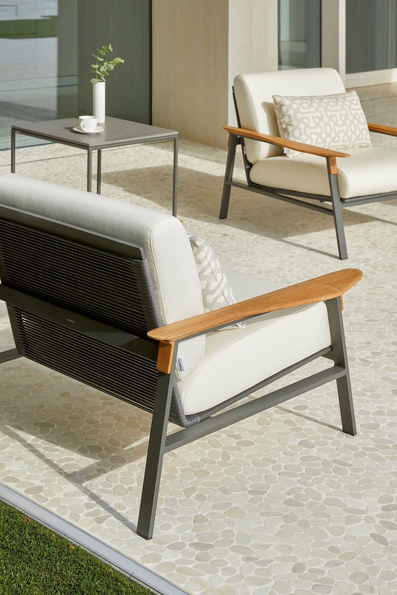 Квадратный алюминиевый журнальный столик с керамической столешницей POINT город ARCH-00077731 - Вид №2