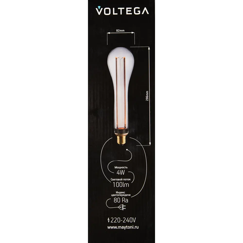 Декоративная филаментная лампа Voltega DP82293 дымчатая 4Вт E27 89345976 STLM-0925700 - Вид №4