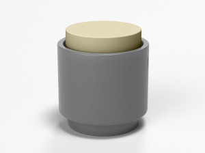 Пуф круглый армированный пластиковый контейнер