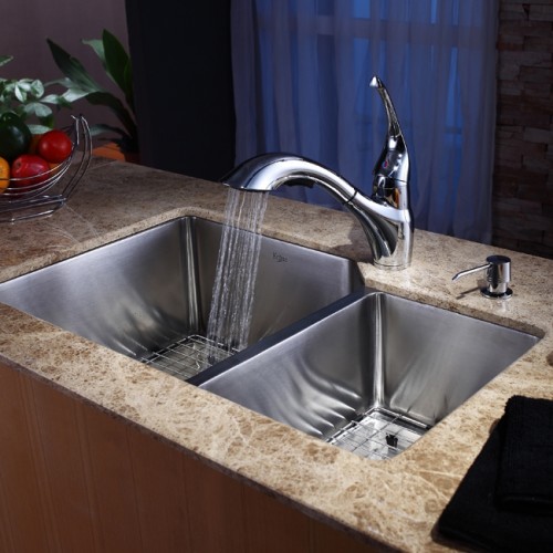 KHU123-32 Мойка кухонная прямоугольная Krausru  - Вид №3