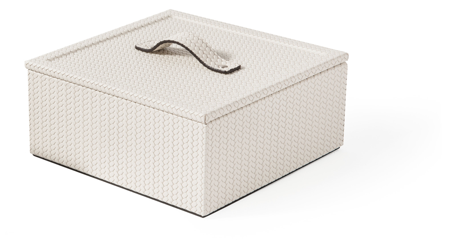 Квадратная коробка Mati - 17,5X17,5XH8 см / зернистая кожа_кремовый