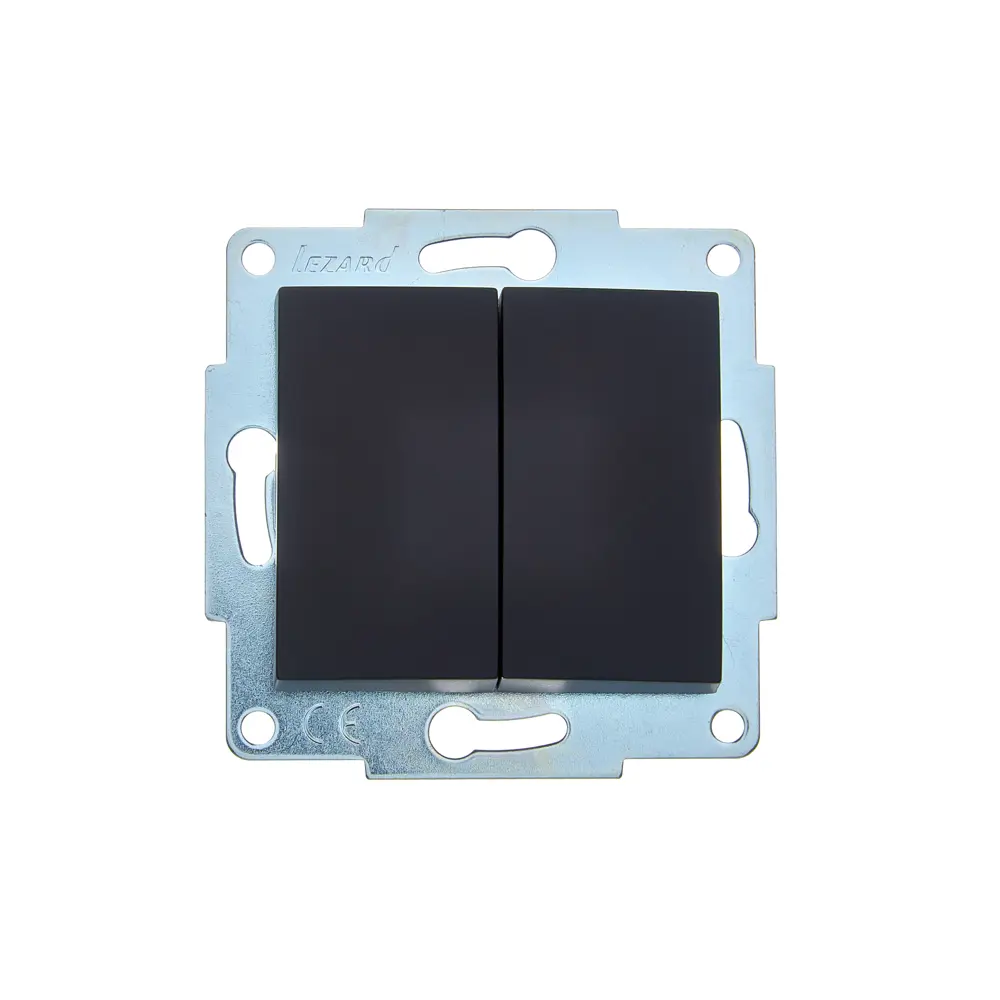 Выключатель встраиваемый Lezard Asti 2 клавиши цвет черный бархат STLM-2036935