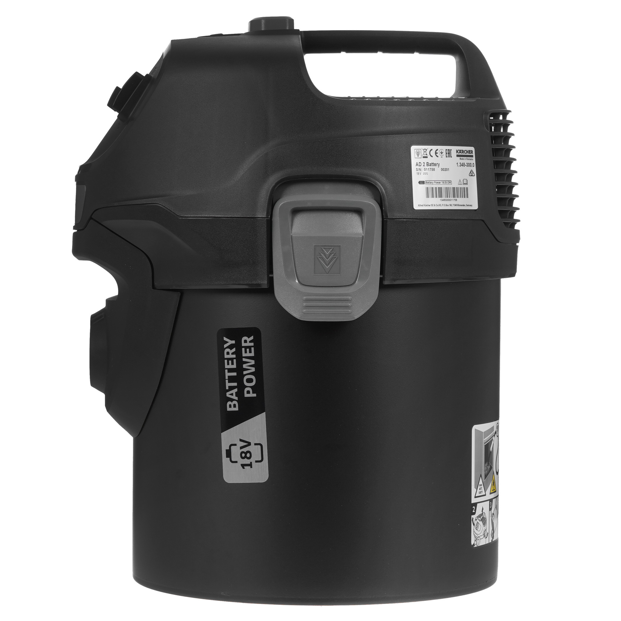 Пылесос для золы аккумуляторный Karcher AD 2 Battery , Без ЗУ, Без АКБ 5322799 STDN-0044486 - Вид №3