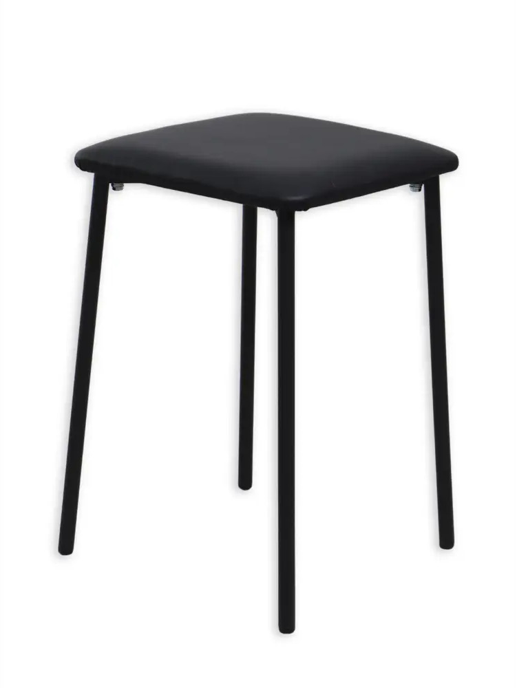 91798734 Мягкий табурет Estente 29x43x29 см 1 шт эко-кожа цвет черный STLM-1088333