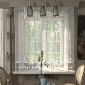 91297931 Тюль без шторной ленты для кухни Лента 150x170 см цвет белый STLM-0822414