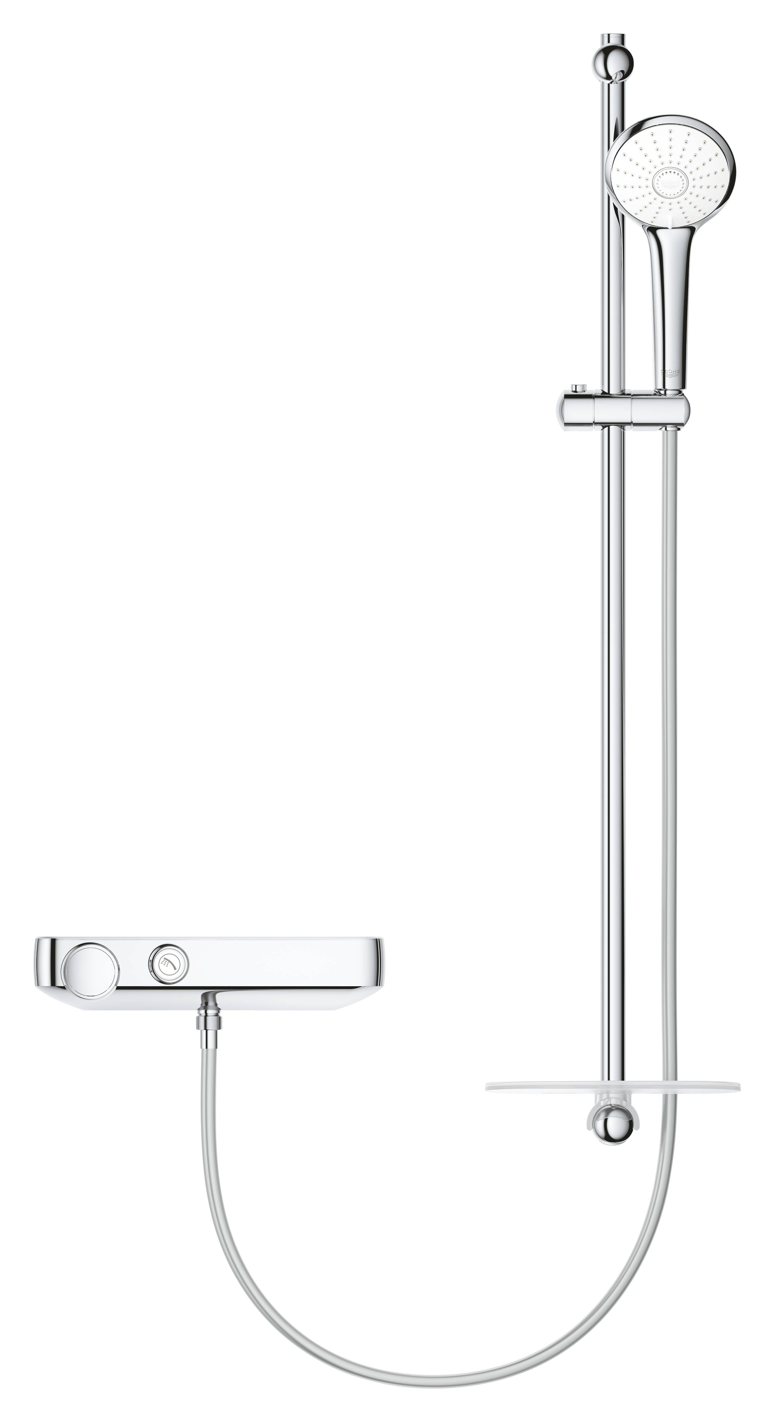 Термостатический смеситель для душа GROHE GRT SmartControl и душевой гарнитур Euphoria 110 Massage с душевой штангой 900 мм (34721000) - Вид №1