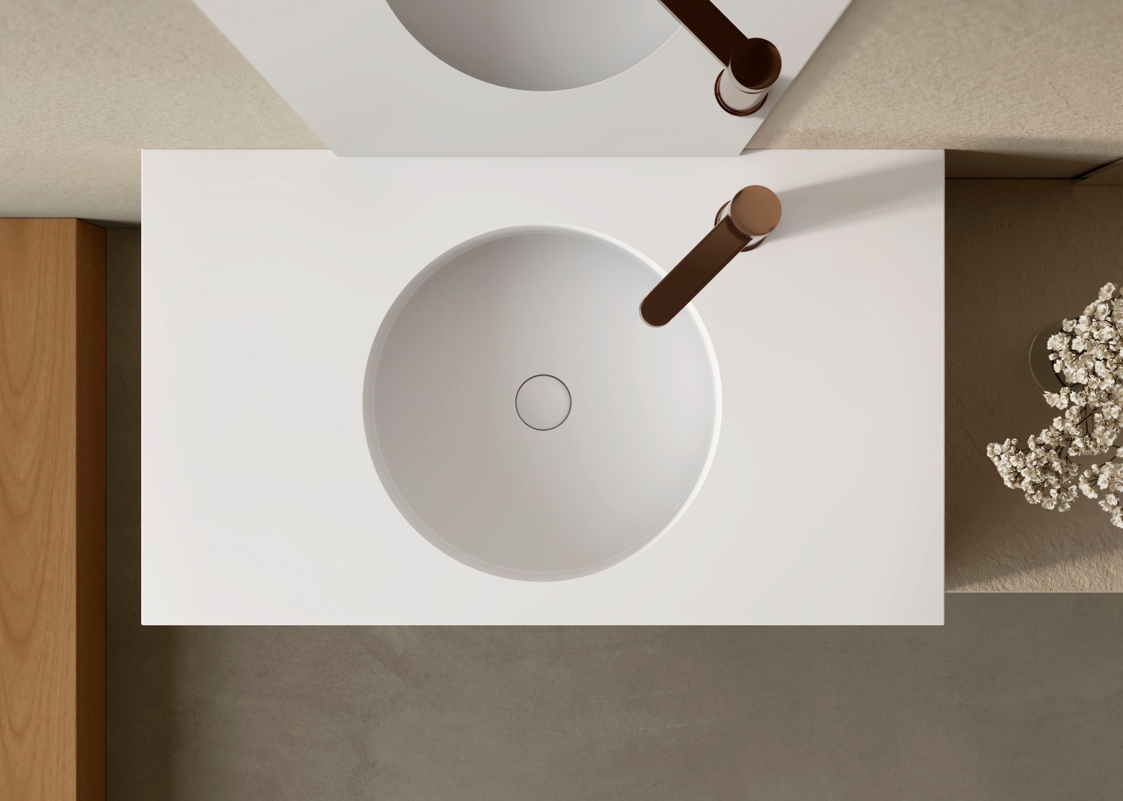 Твердый поверхностный подвесной умывальник со встроенным умывальником Acquabella Acquasolid ARCH-00116844 - Вид №2