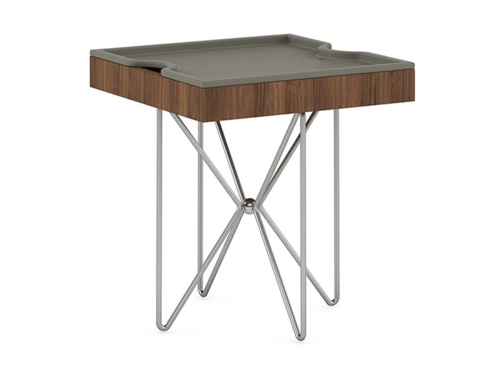 Деревянный шпон квадратный журнальный столик с подносом Ersa Kilig ARCH-00102110 - Вид №2