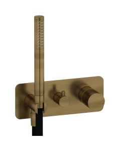 Внешние части встроенного в стену смесителя на 2 потребителя в комплекте с душевым гарнитуром. WE ARE IB vn406oo Modern Bronze Vinile