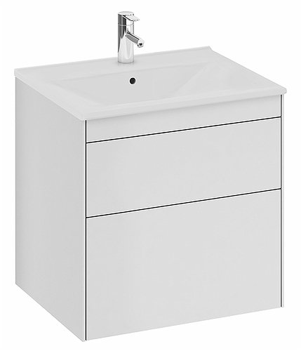 47437 IFO Sense тумба под умывальник с двумя ящиками, W = 600 мм, W1 = 610 мм, темно-серый - Вид №1