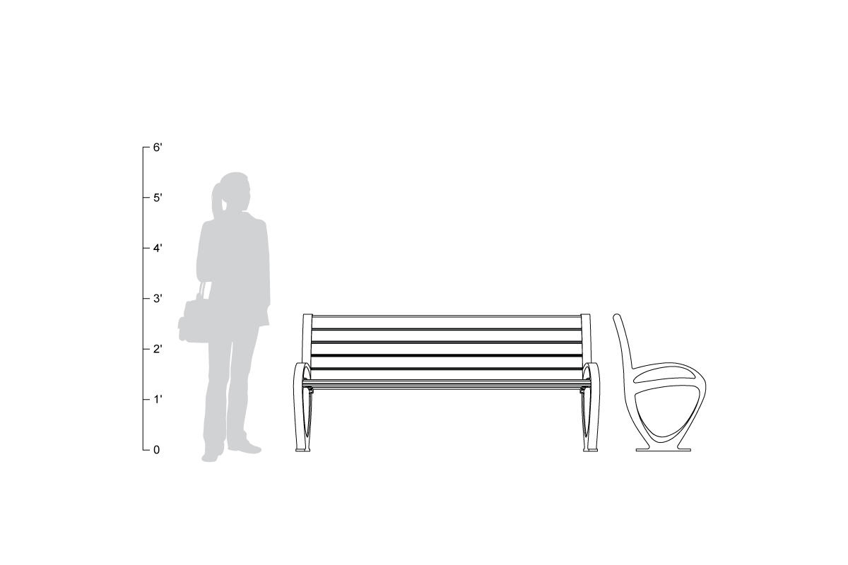 FSRT96 Скамейка трио  Forms-surfaces  - Вид №7