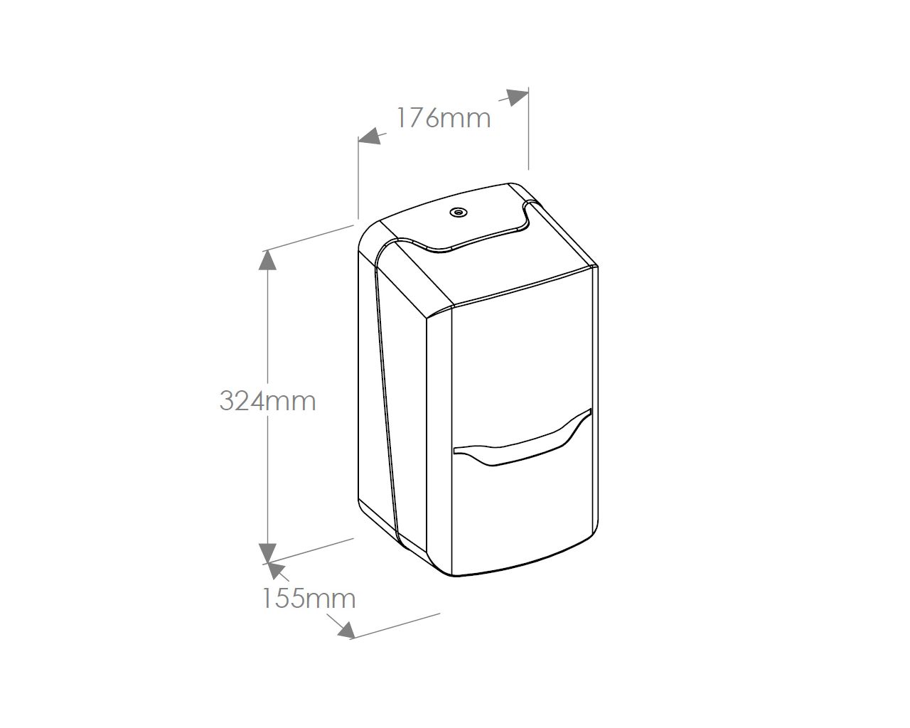 CHB701 Контейнер для рулонов бумажных полотенец HARMONY CENTER PULL, пластик, прозрачный белый Merida  - Вид №1