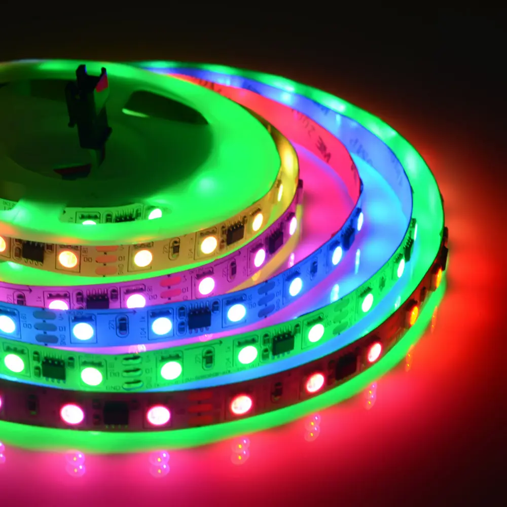Светодиодная лента адресная SMD 5050 60 диод/14.4 Вт/м 12 В 10 мм IP20 2 м RGB белая подложка APEYRON STLM-2168943 - Вид №3