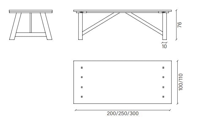Прямоугольный дубовый стол Devina Nais CASTLE ARCH-00079551 - Вид №12