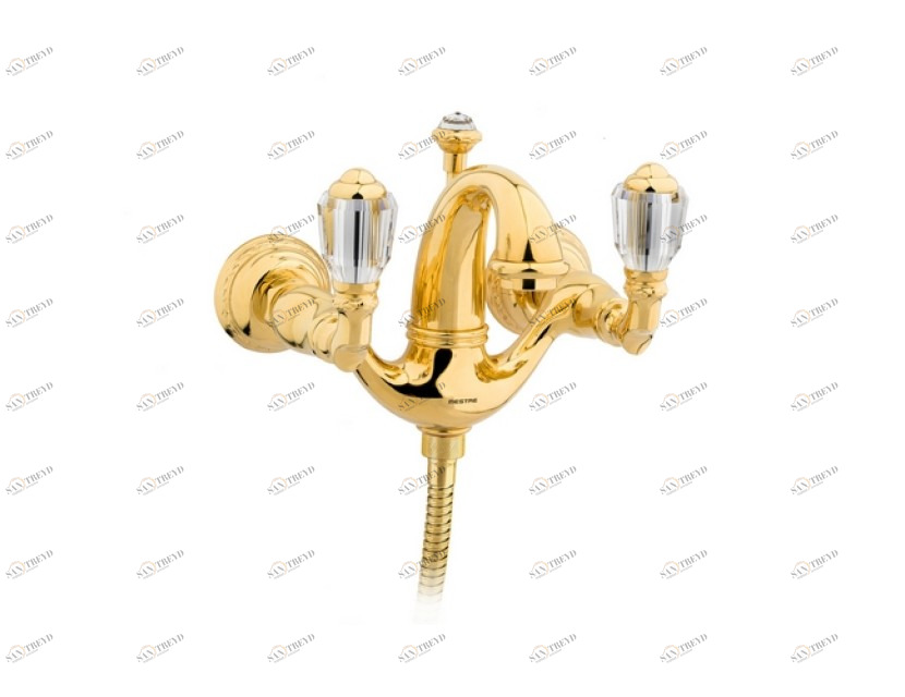 041618.A00.00 Душевой набор для ванны с кристаллами сваровски Золото 24К Mestre Austral