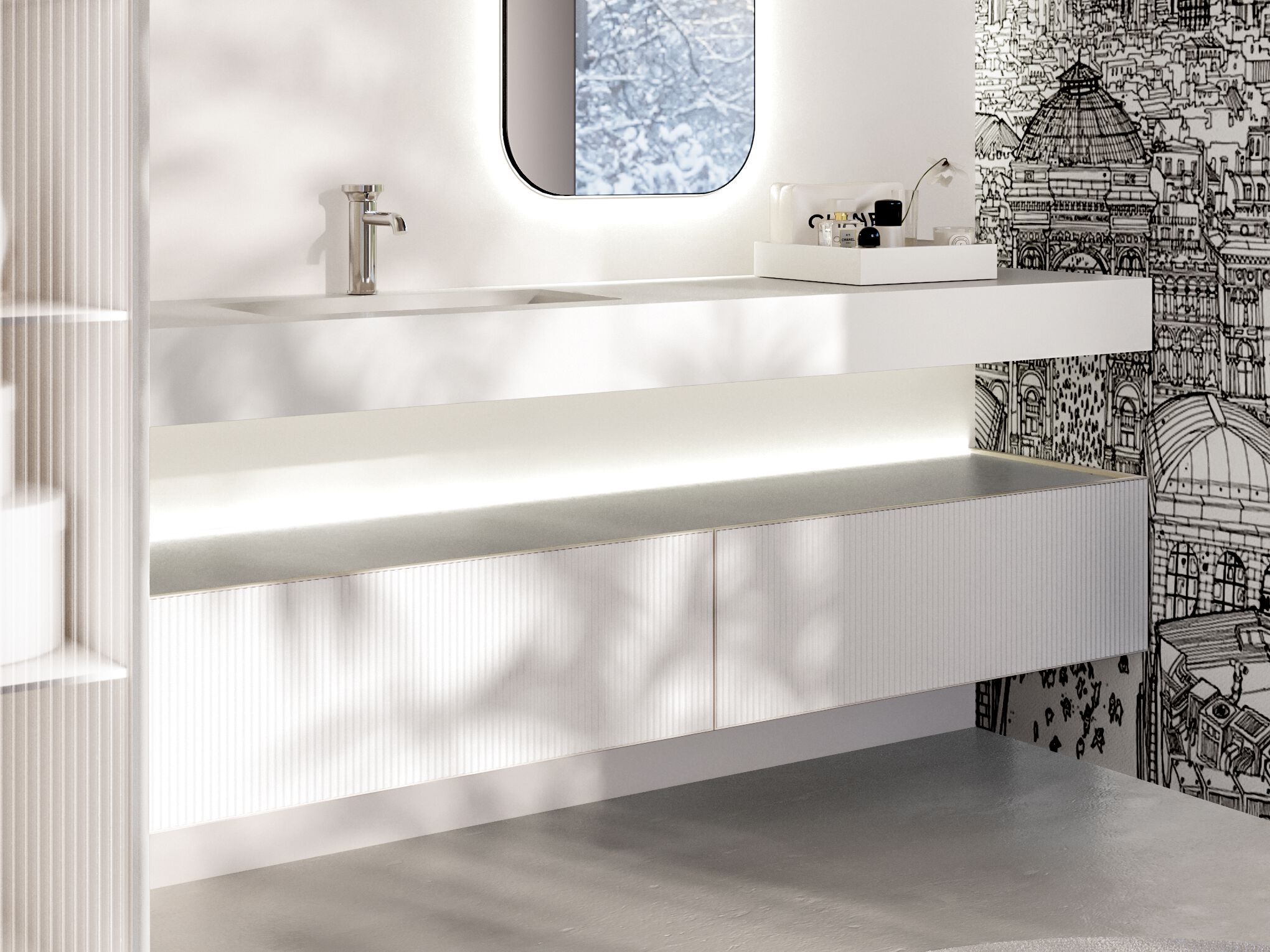 Подвесной умывальник Tecnoril® Mobilcrab столешницы ARCH-00134563