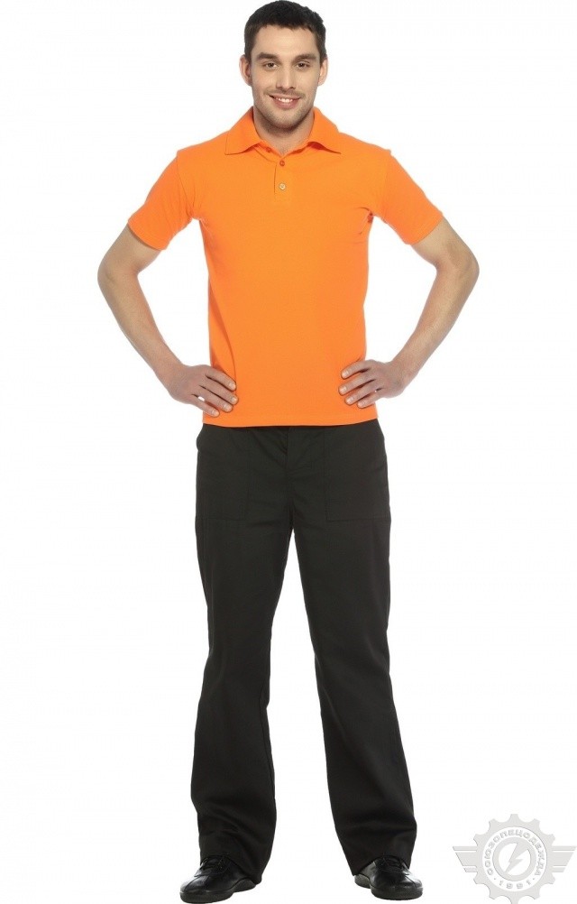 66386 Тенниска-поло оранжевая  Одежда для салонов красоты  размер M (48) Спецодежда  - Вид №9