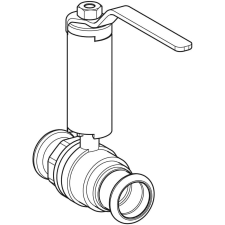 GEBERIT 94966 Шаровой кран Geberit Mapress, NPW, с рукояткой с уступом  - Вид №1