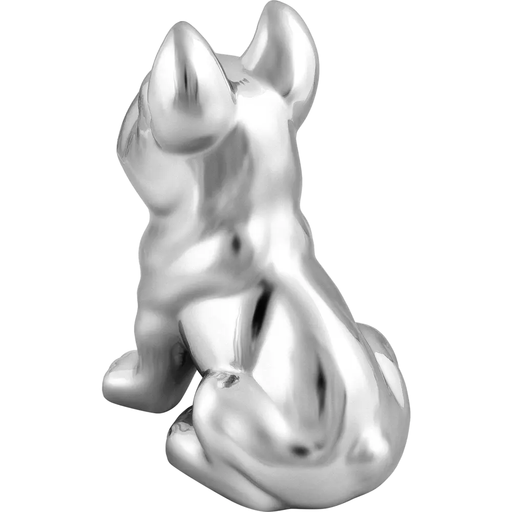 Керамическая декоративная собака Бульдог серебристого цвета 23x18x12 см 87890720 Santreyd STLM-0960901 - Вид №3